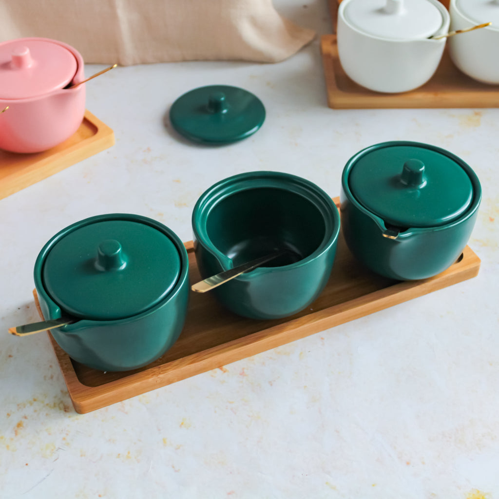 Pickle Jars With Tray Set of 3 Nestasia