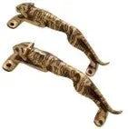 Luxury Brass Door Pull Handle | Artistic Home Decor for Nature Lovers | Brass Peacock Door Handle ( Brown, 7.5inch)