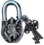 Brass Antique Padlock | Elegant, Secure, and Handcrafted for Your Home | Brass Lion Shape Door Padlock ( Brown, 3.5 inch)