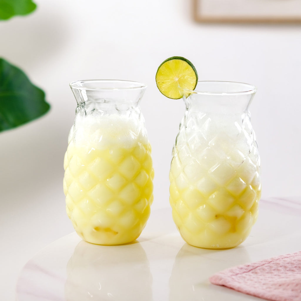 Pineapple Drinking Glass Set Of 2 500ml Nestasia