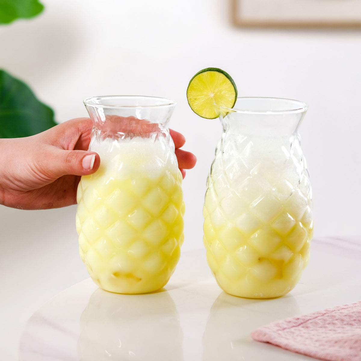 Pineapple Drinking Glass Set Of 2 500ml Nestasia