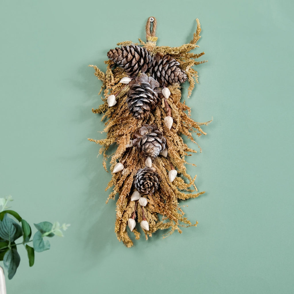 Pinecone Organic Handmade Wall Hanging Set Of 2 Nestasia