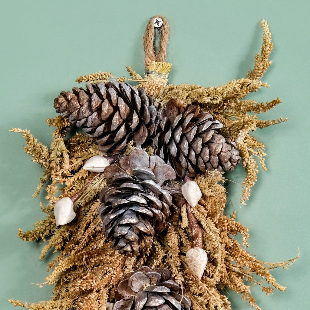 Pinecone Organic Handmade Wall Hanging Set Of 2 Nestasia
