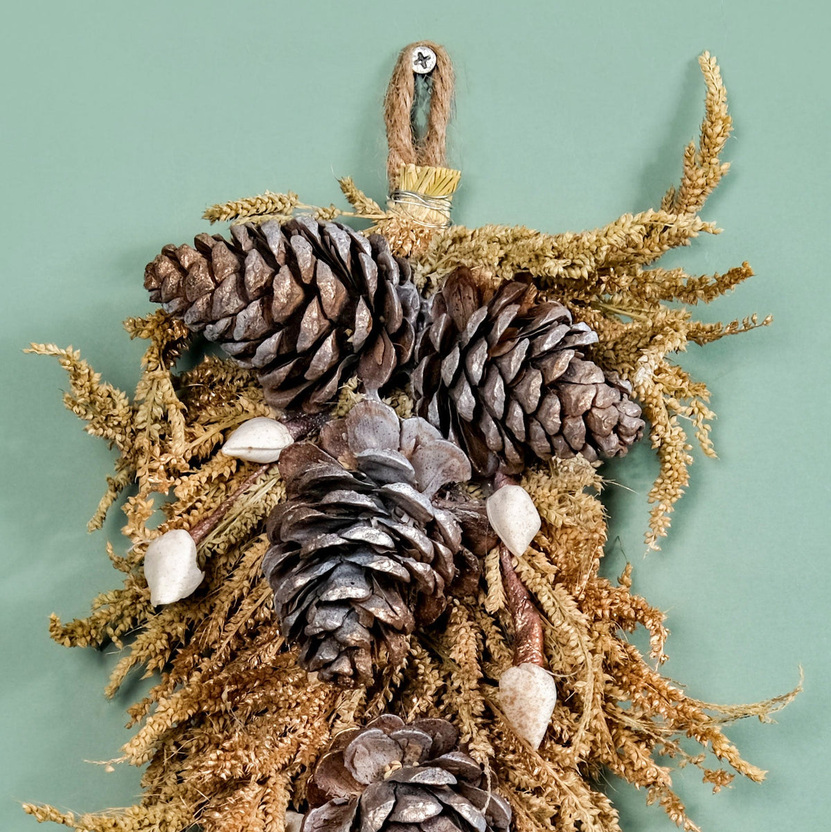 Pinecone Organic Handmade Wall Hanging Set Of 2 Nestasia