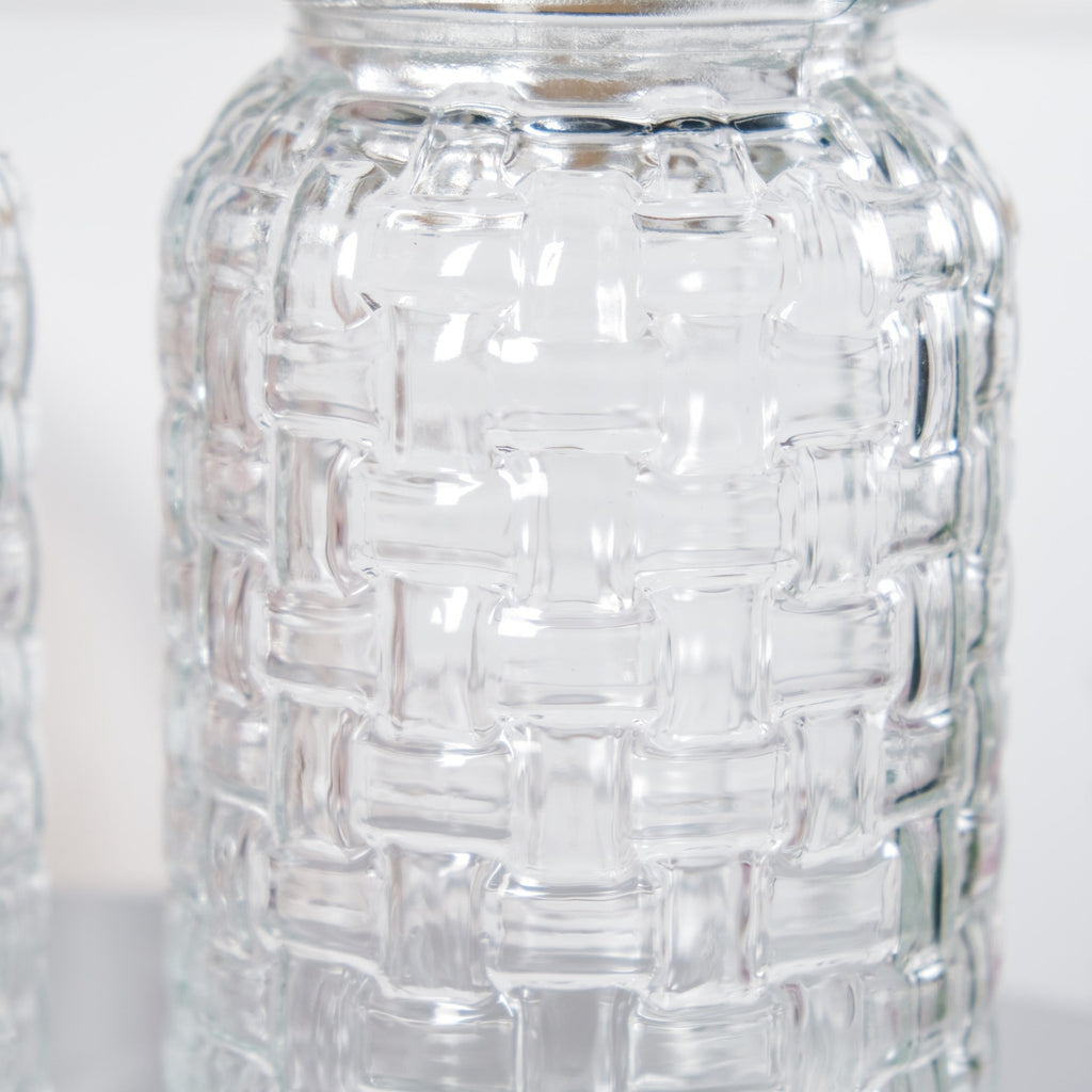 Airtight Glass Jar With Pink Bird Ceramic Lid Set Of 2 1300ml Nestasia