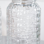 Airtight Glass Jar With Pink Bird Ceramic Lid Set Of 2 1300ml Nestasia