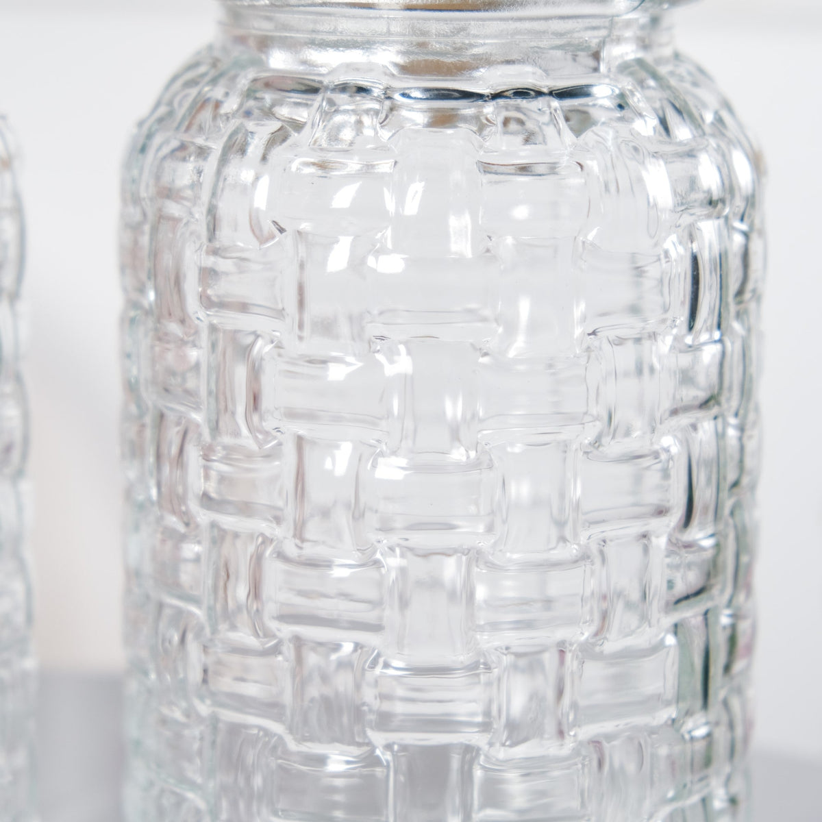 Airtight Glass Jar With Pink Bird Ceramic Lid Set Of 2 1300ml Nestasia