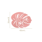 Pink Laser Cut Monstera Leaf Table Mat Set Of 6 Nestasia