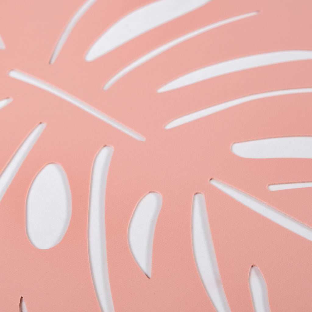 Pink Laser Cut Monstera Leaf Table Mat Set Of 6 Nestasia