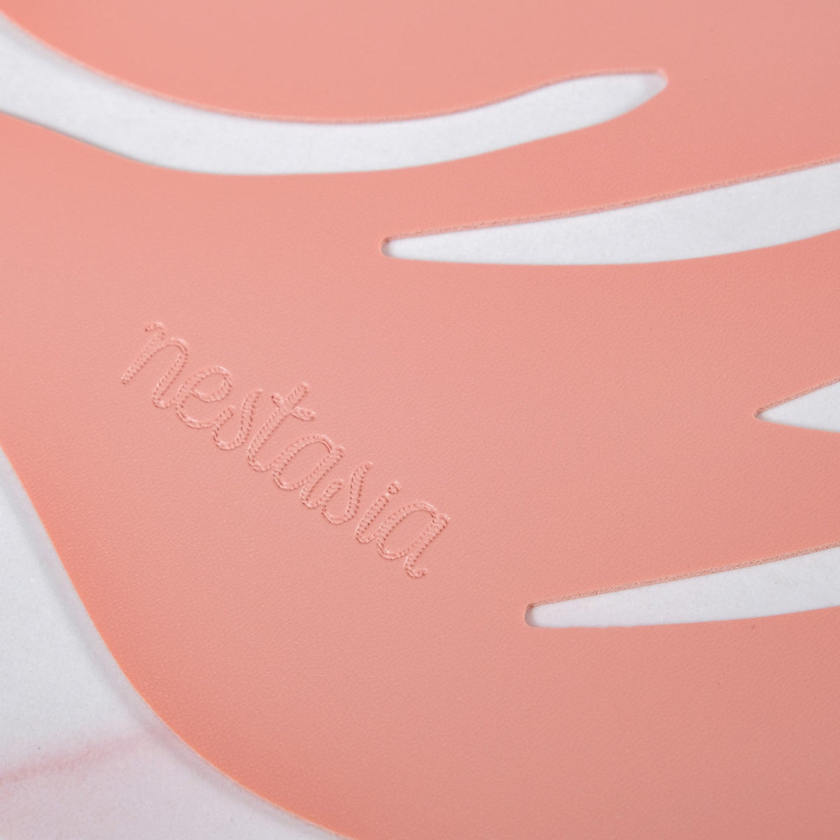 Pink Laser Cut Monstera Leaf Table Mat Set Of 6 Nestasia