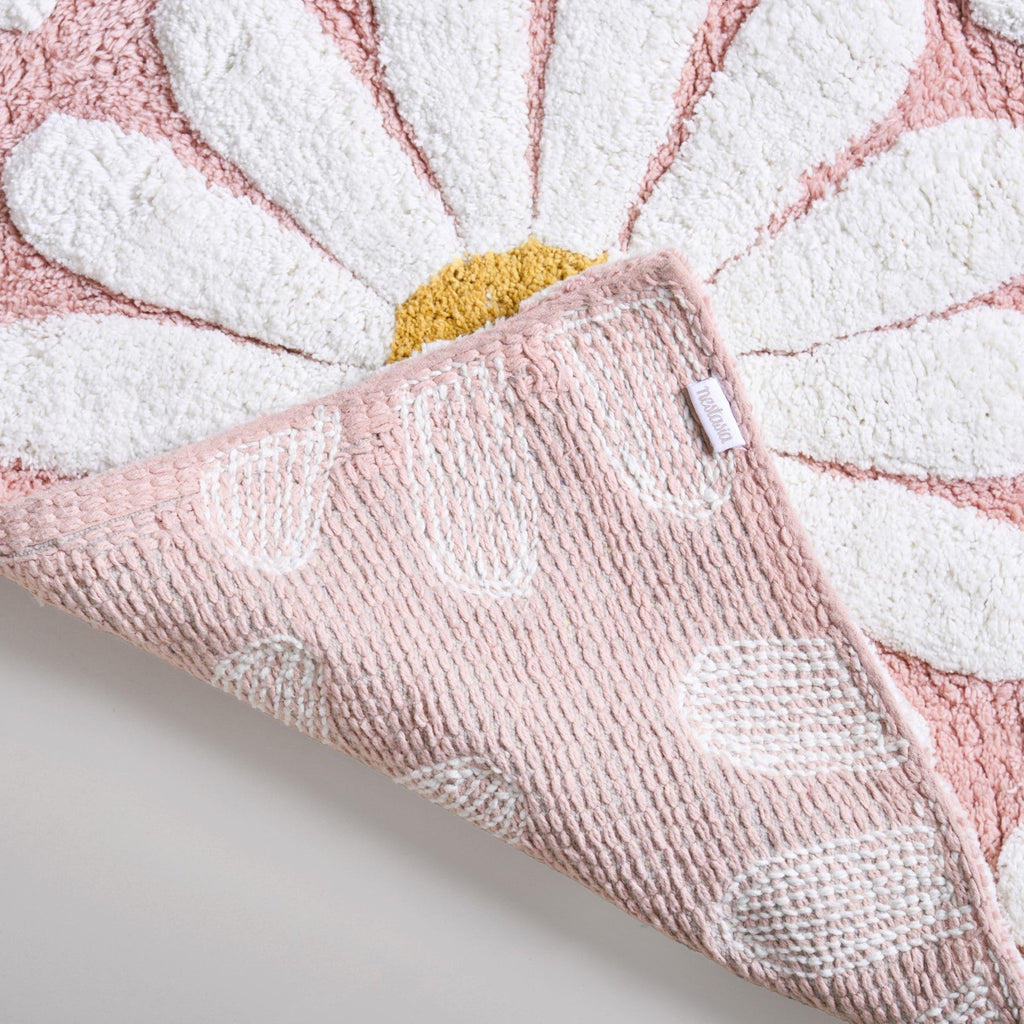 Pink Roseate Cotton Anti Slip Floor Mat 85x53cm Nestasia