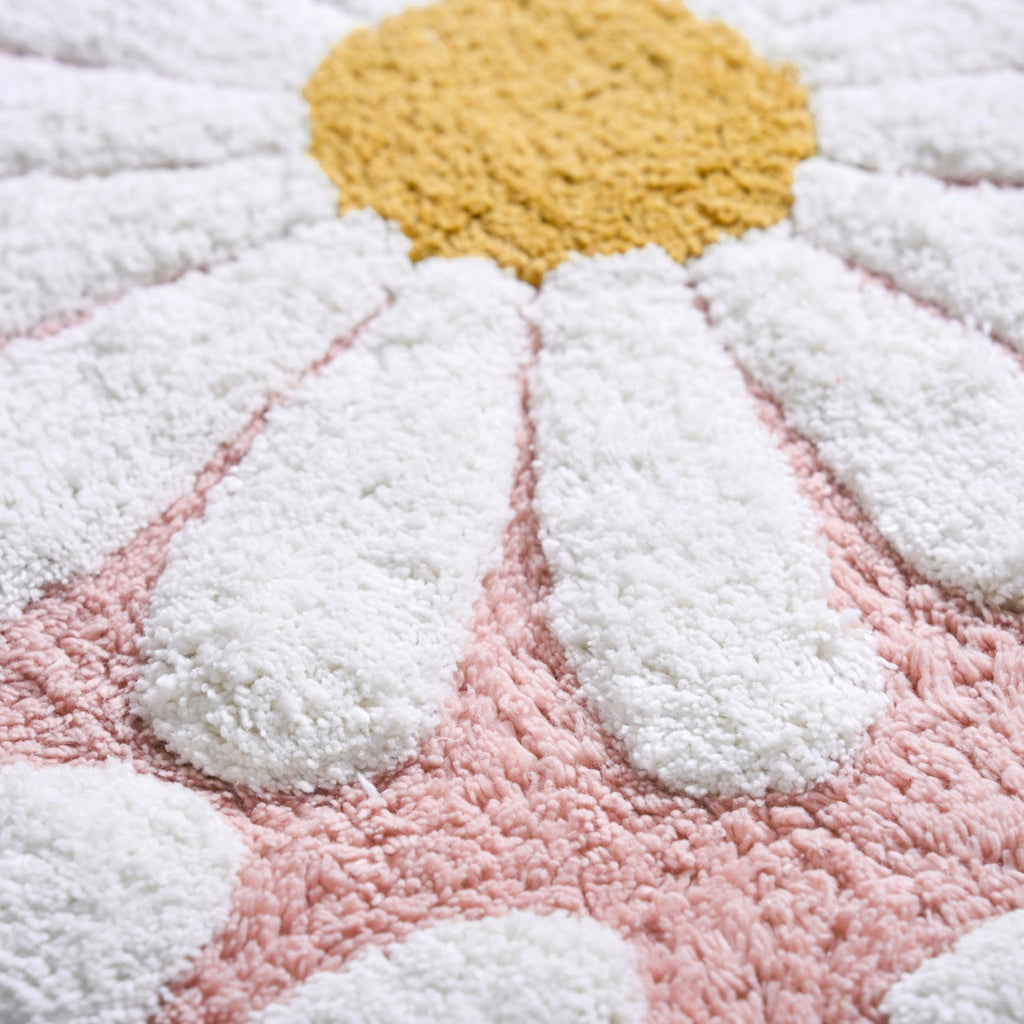 Pink Roseate Cotton Anti Slip Floor Mat 85x53cm Nestasia