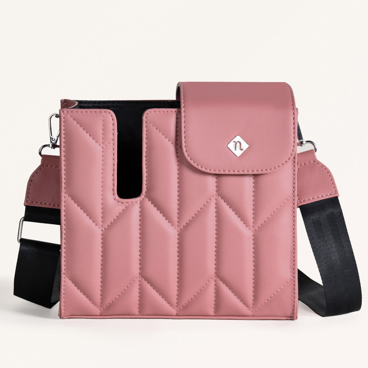 Pink Water Bottle Carrier Bag With Adjustable Strap Nestasia