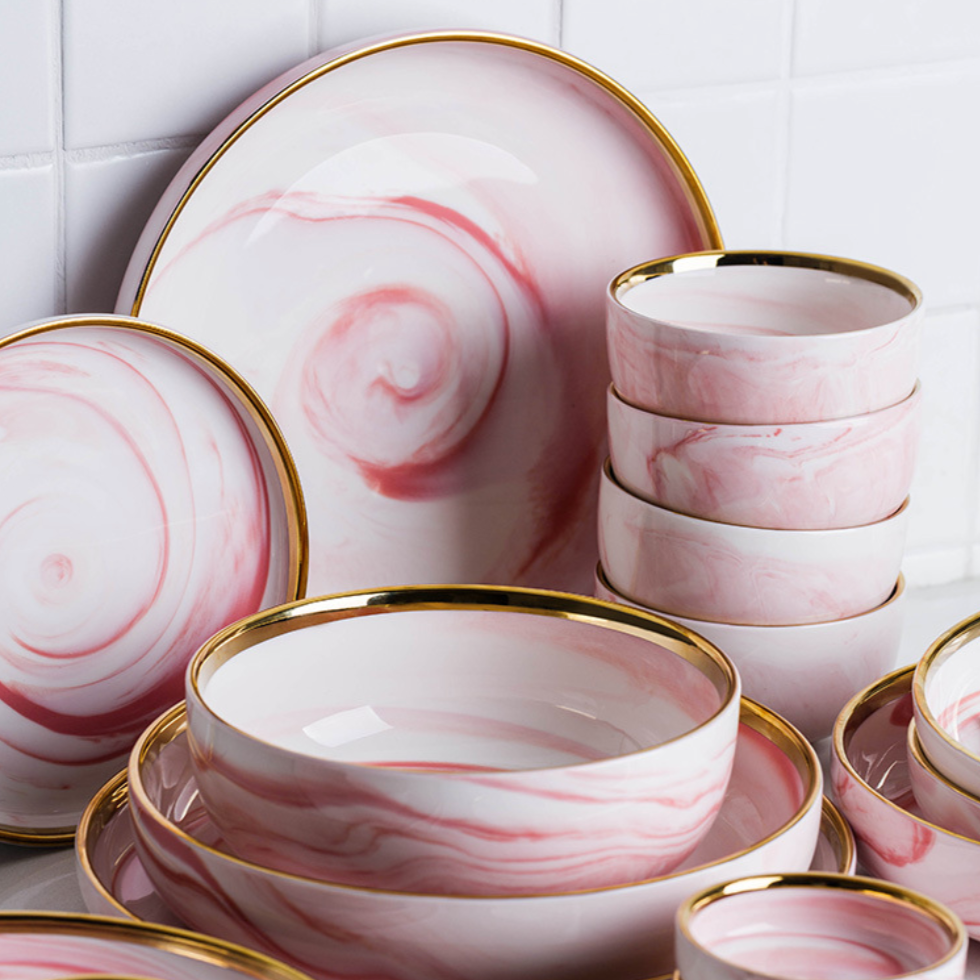 Pink Marble Bowls Nestasia