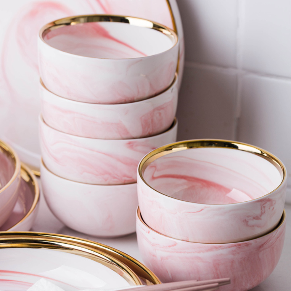 Pink Marble Bowls Nestasia