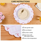 Pink Periwinkle Cotton Embroidered Table Mat Set Of 6 Nestasia