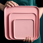 Pink Square Dinner Plate Nestasia