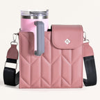Pink Water Bottle Carrier Bag With Adjustable Strap Nestasia