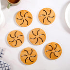 Pinwheel Bamboo Coaster Set Of 6 Nestasia