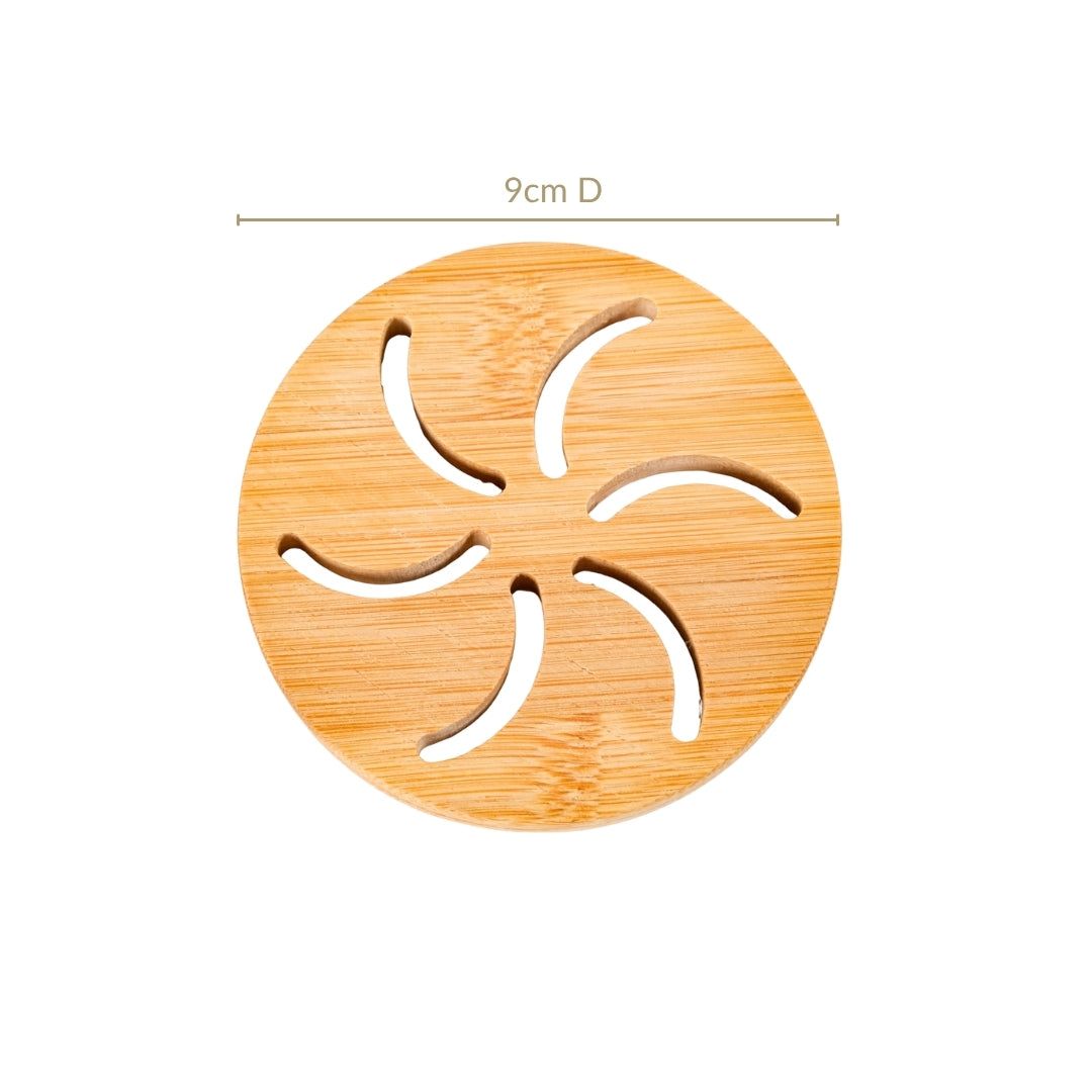 Pinwheel Bamboo Coaster Set Of 6 Nestasia