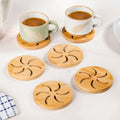Pinwheel Bamboo Coaster Set Of 6 Nestasia