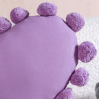 Pom Pom Heart Sofa Cushion Purple 40x35cm Nestasia