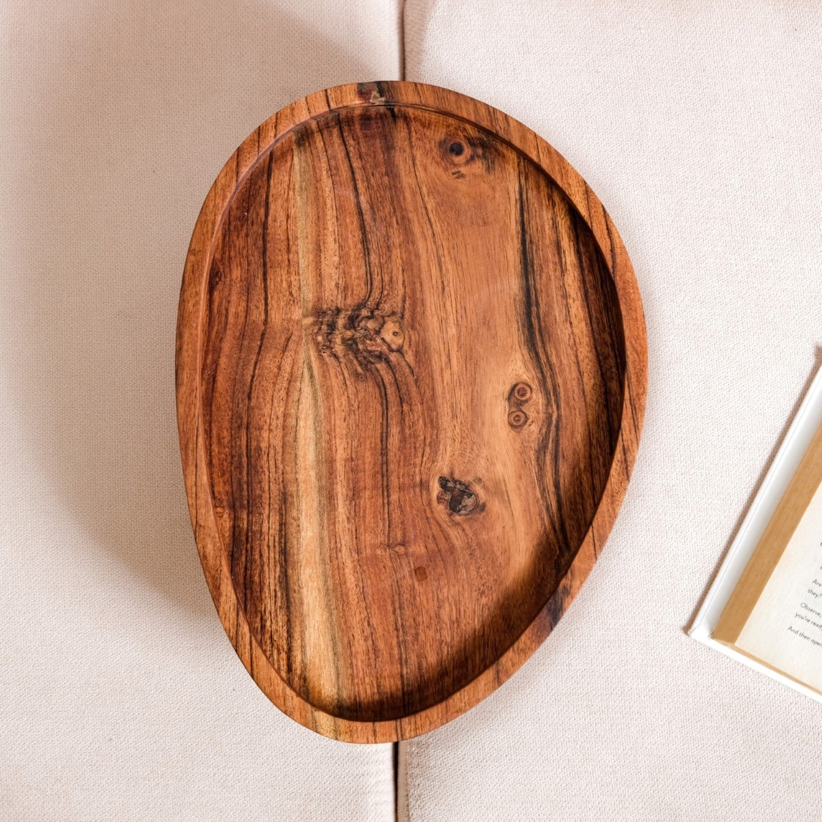 Wooden Sofa Serving Tray Nestasia