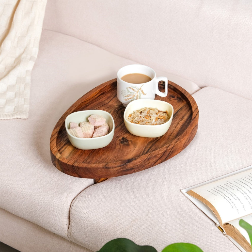 Wooden Sofa Serving Tray Nestasia