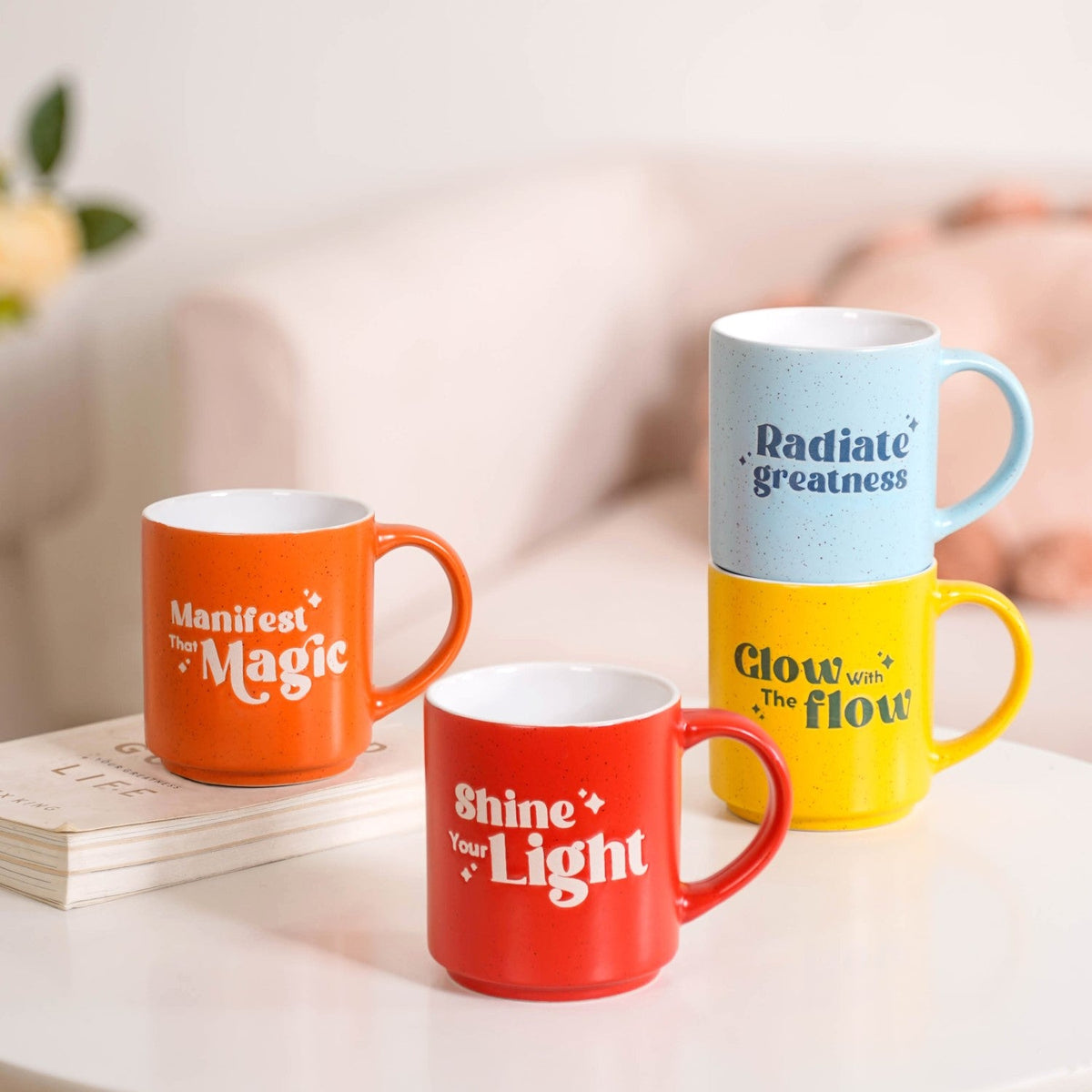Positive Affirmation Stackable Mugs Set Of 4 280ml Nestasia