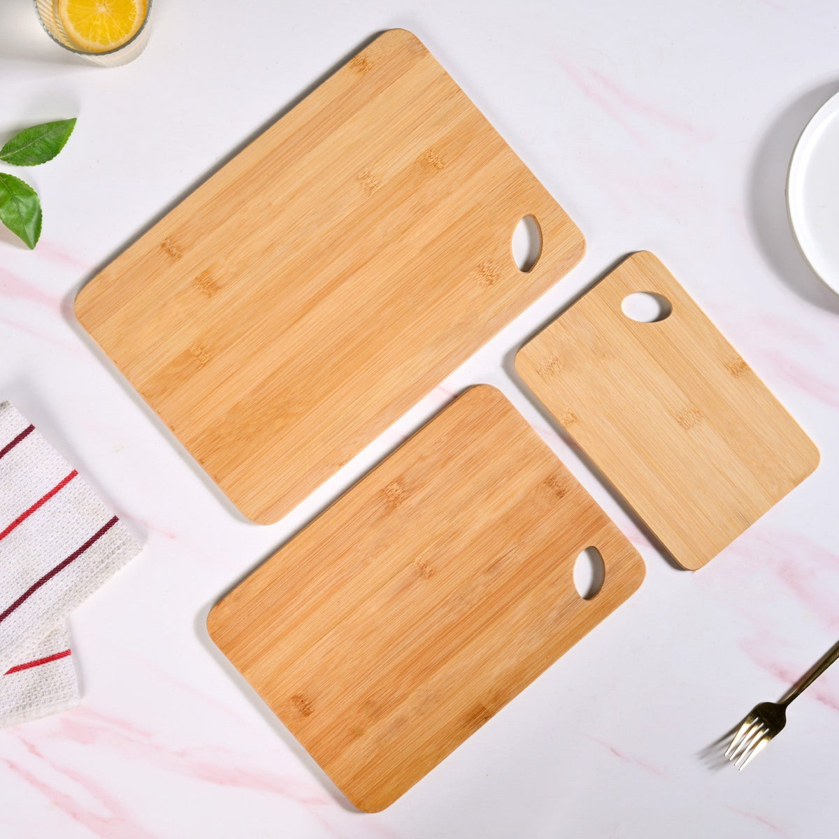 Premium Bamboo Serving Board Set Of 3 Nestasia