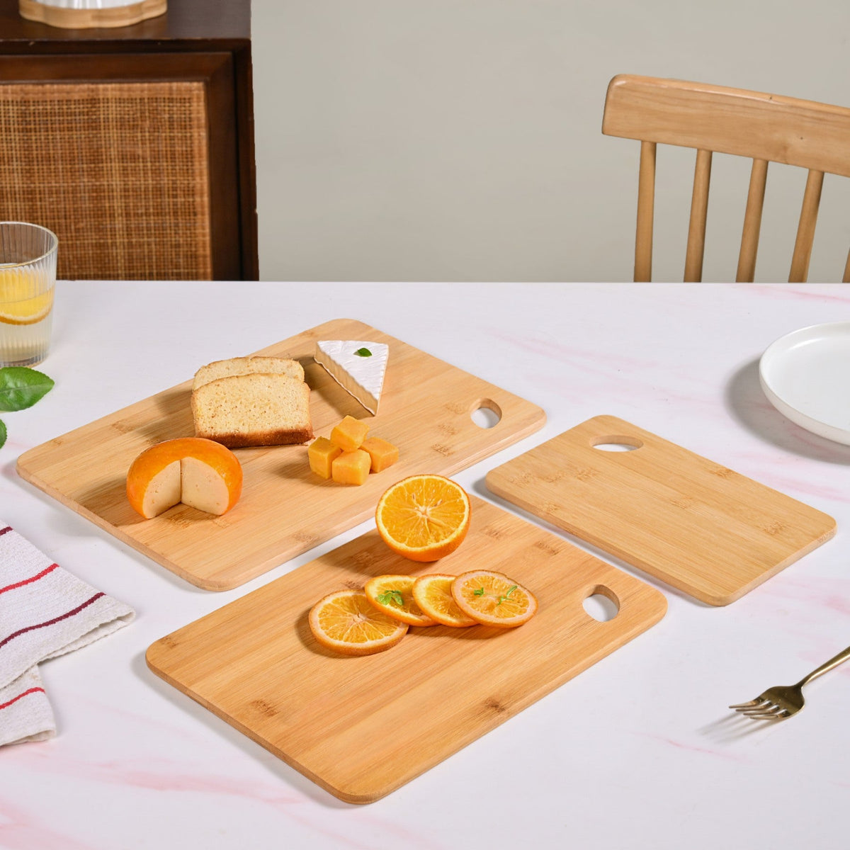 Premium Bamboo Serving Board Set Of 3 Nestasia