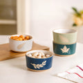 Spring Leaf Ceramic Snack Bowl Set Of 4 180ml Nestasia
