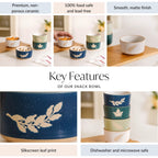 Spring Leaf Ceramic Snack Bowl Set Of 4 180ml Nestasia