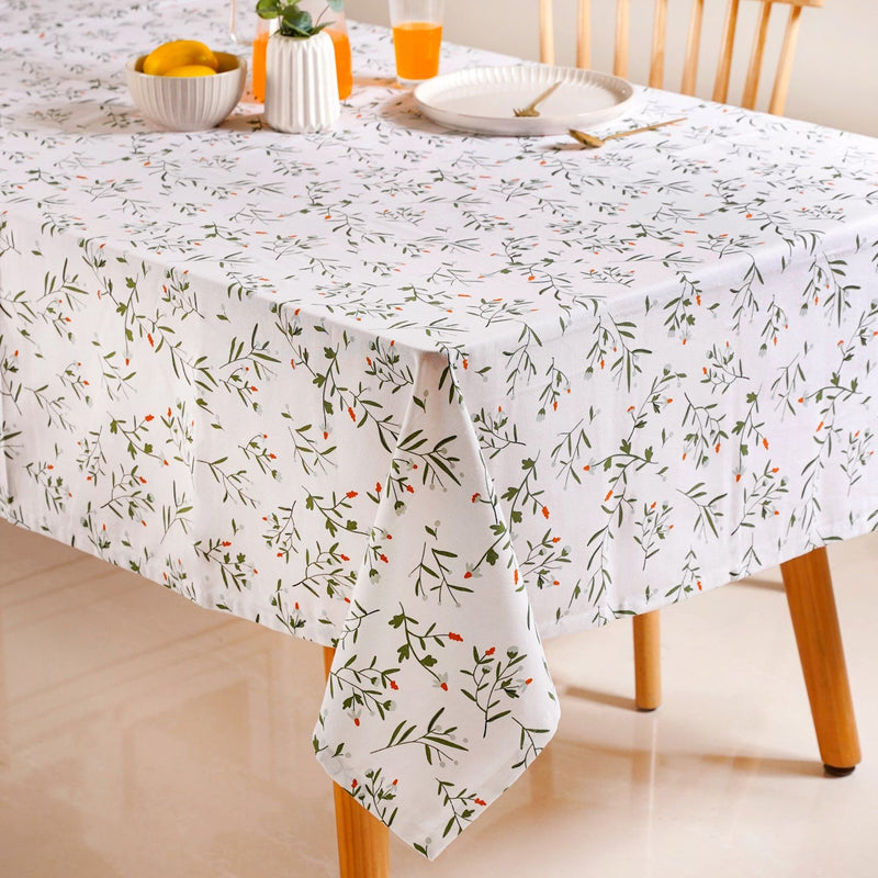 Premium Cotton Floral Table Cover For 6 Seater 154 x 208cm Nestasia