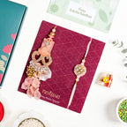 Pretty Peach Rakhi Lumba Gift Set Nestasia