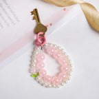 Pretty In Pink Pearl Beaded Keychain Nestasia