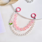Pretty In Pink Pearl Beaded Keychain Nestasia