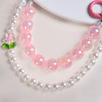 Pretty In Pink Pearl Beaded Keychain Nestasia