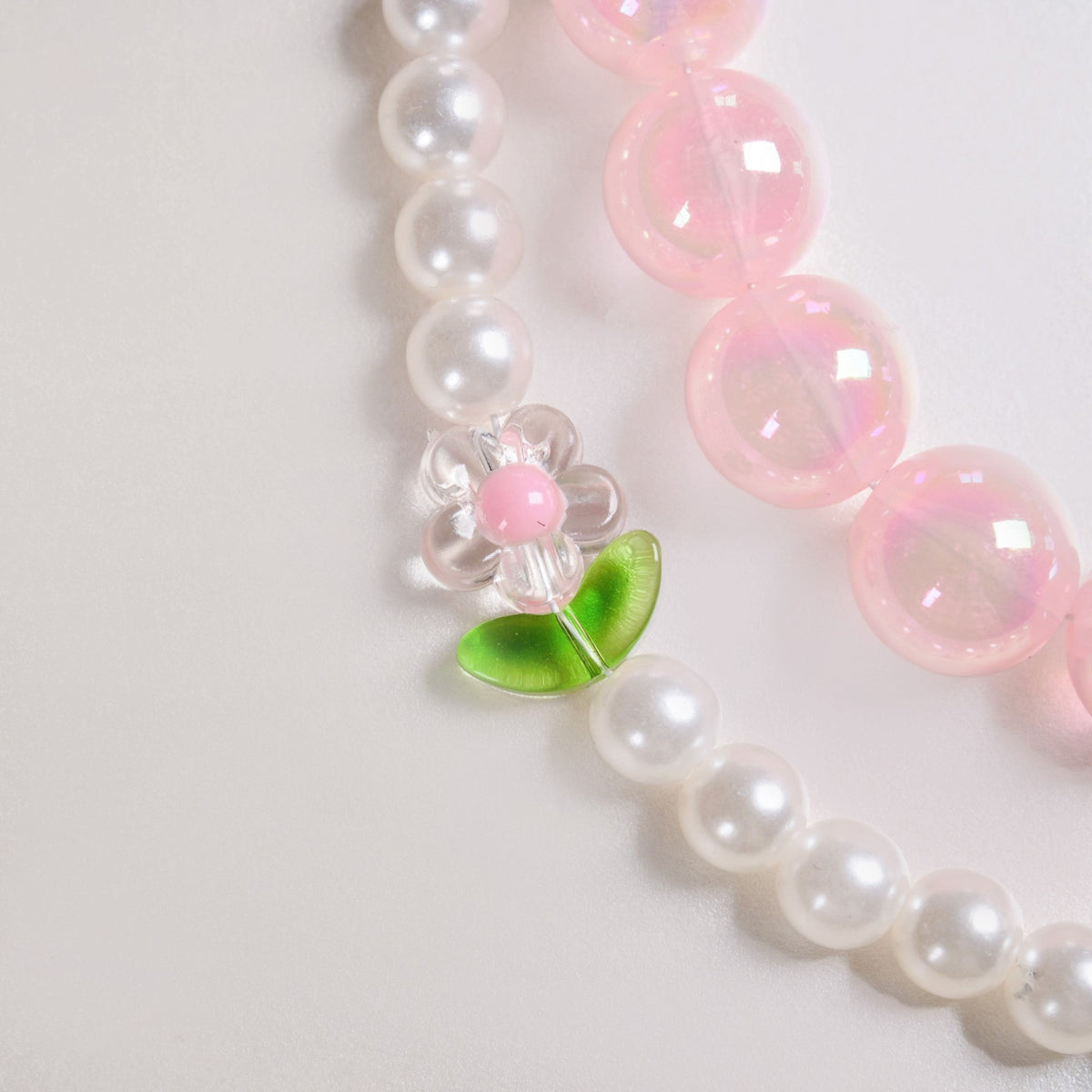Pretty In Pink Pearl Beaded Keychain Nestasia