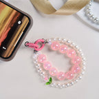 Pretty In Pink Pearl Beaded Keychain Nestasia