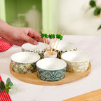 Sage Scape 5 Snack Bowls With Tray And Toothpick Set Nestasia