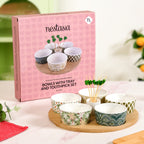 Sage Scape 5 Snack Bowls With Tray And Toothpick Set Nestasia