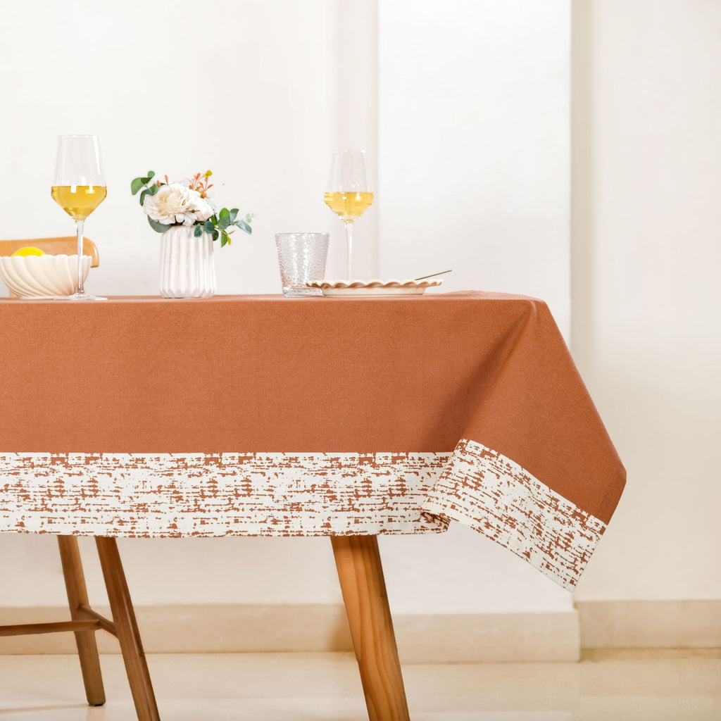 Mocha Fern 6 Seater Table Cloth 203x152cm Nestasia