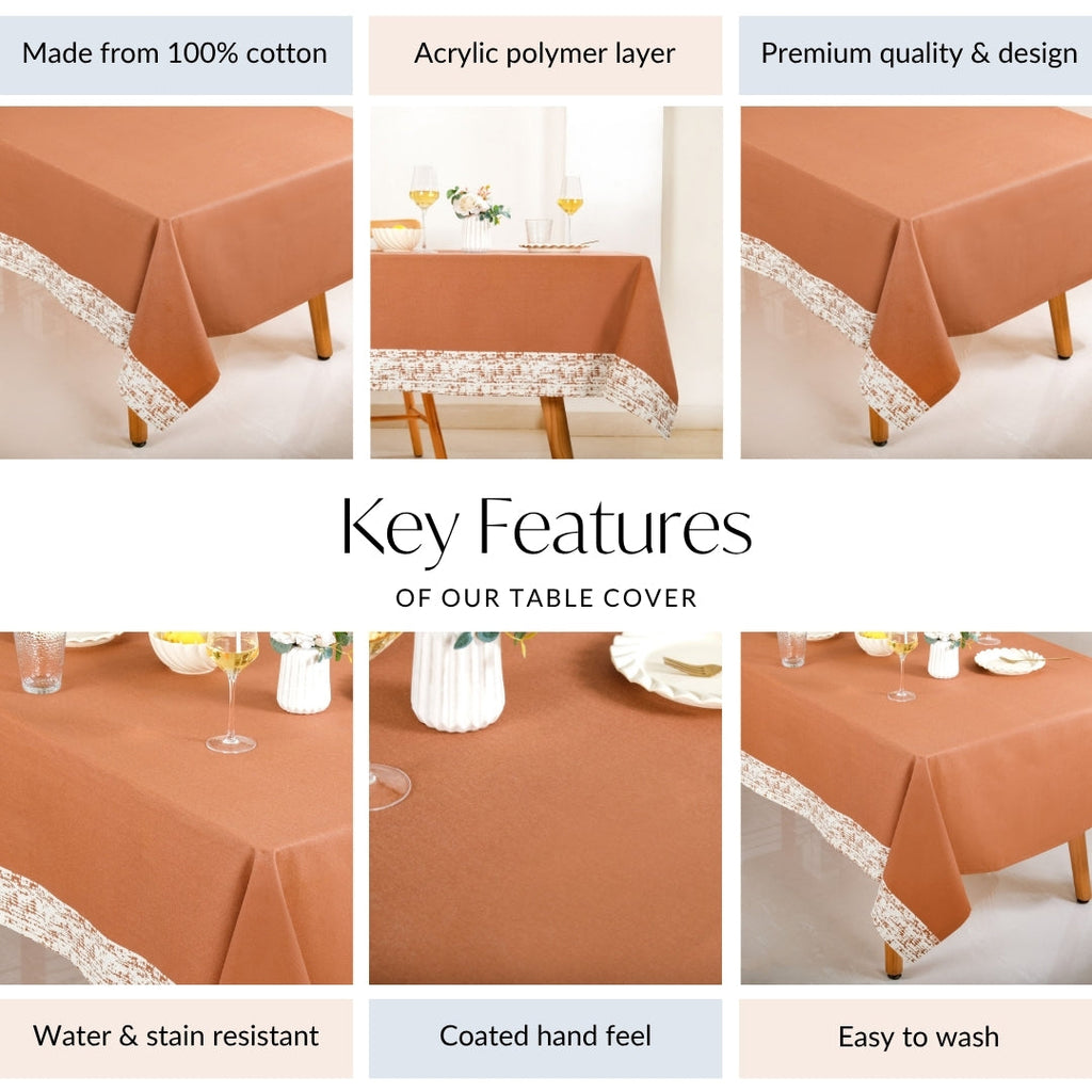 Mocha Fern 8 Seater Table Cloth 274x152cm Nestasia