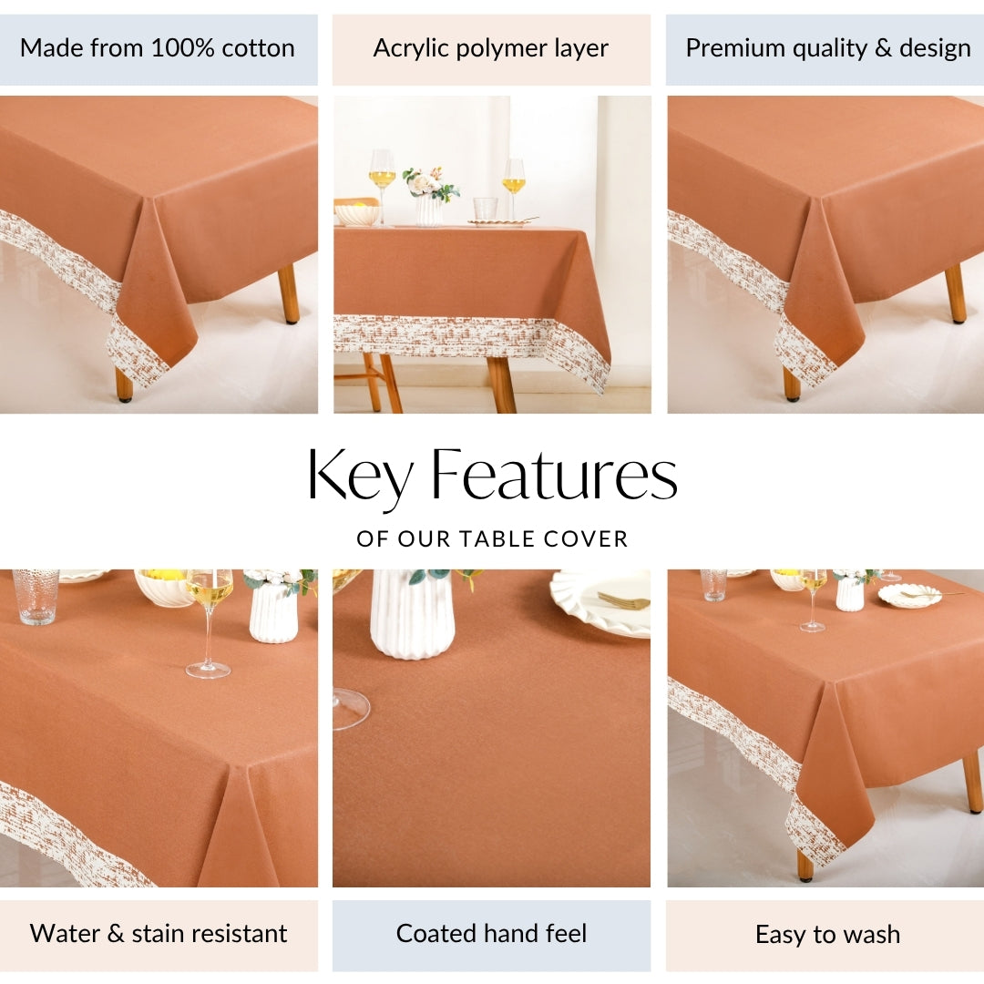 Mocha Fern 8 Seater Table Cloth 274x152cm Nestasia
