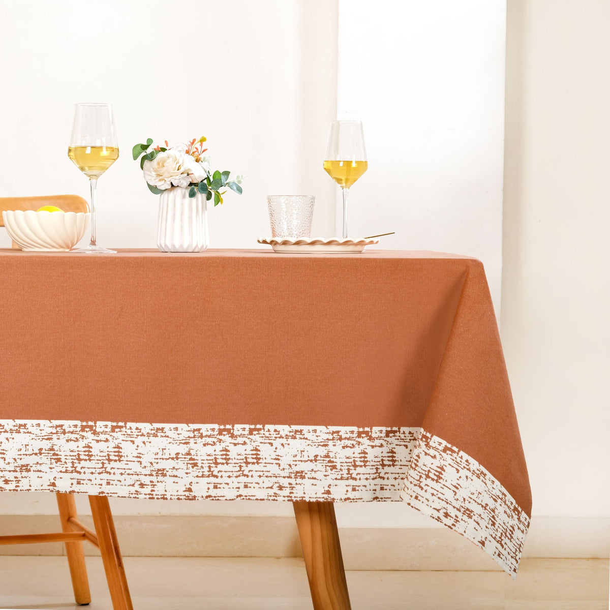 Mocha Fern 8 Seater Table Cloth 274x152cm Nestasia