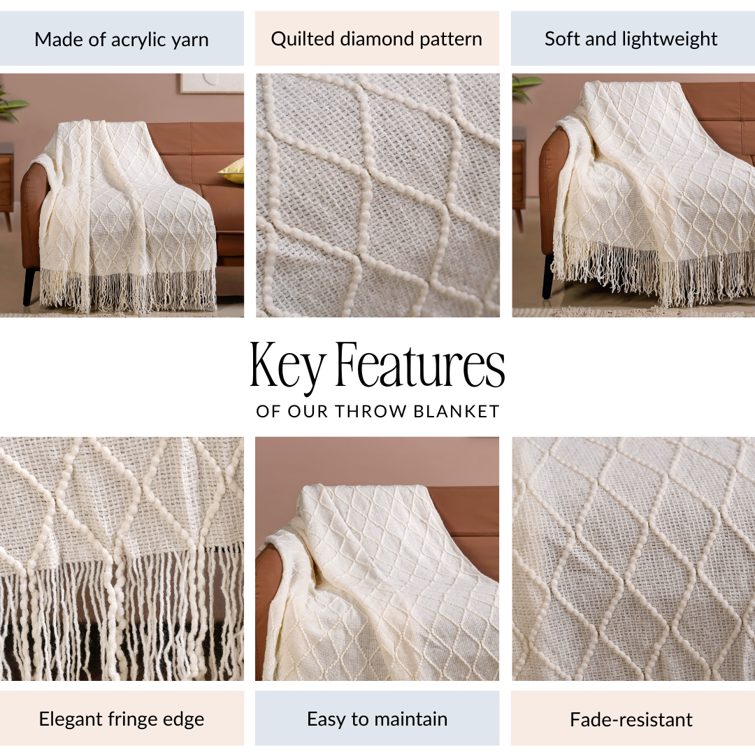 Pristine White Couch Throw Nestasia