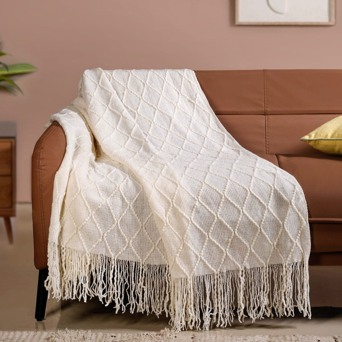 Pristine White Couch Throw Nestasia