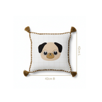 Pug Embroidered Cotton Kids Cushion Cover 42x42cm Nestasia