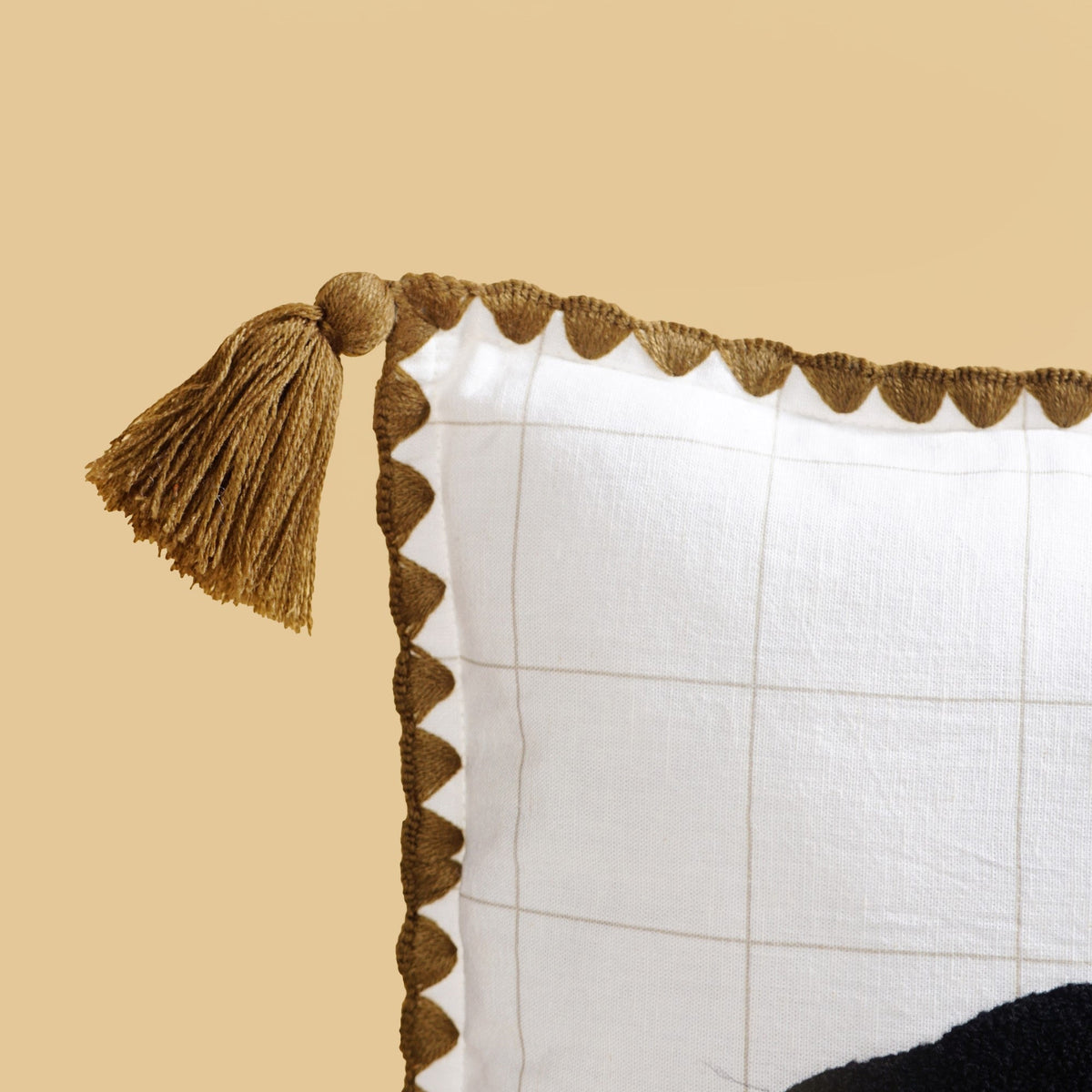 Pug Embroidered Cotton Kids Cushion Cover 42x42cm Nestasia